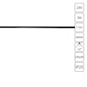3Вт 4000К линейный трековый светильник для плоского шинопровода «PRESTO»