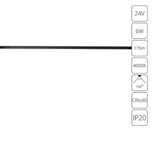 6Вт 4000К линейный трековый светильник для узкого шинопровода «PRESTO»