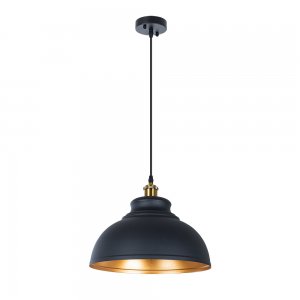 Чёрный купольный подвесной светильник «Cappello»