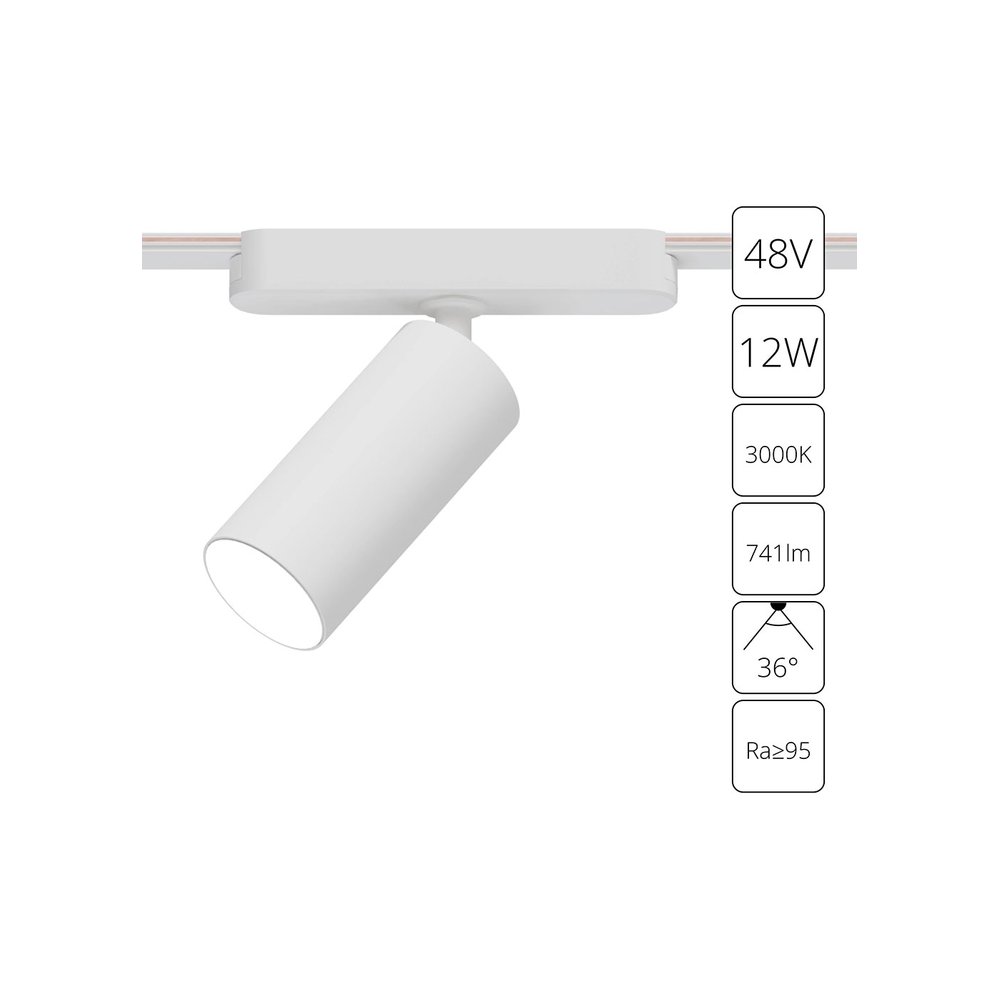 12Вт 3000К белый трековый светильник спот для плоского шинопровода «Rapid» A1158PL-1WH