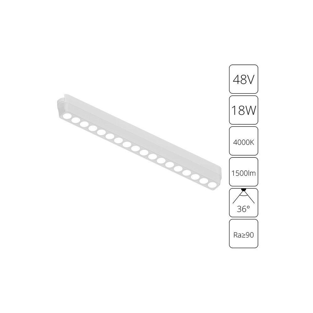 18Вт 4000К белый линейный трековый светильник для плоского шинопровода «Rapid» A6169PL-1WH