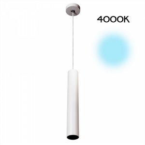 Белый подвесной светильник цилиндр 7Вт 4000К «Тубус»