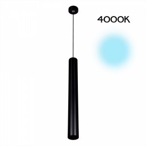 Чёрный подвесной светильник цилиндр 12Вт 4000К «Тубус»