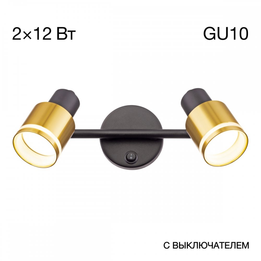 Двойной поворотный светильник спот с выключателем «Bruno» CL565524