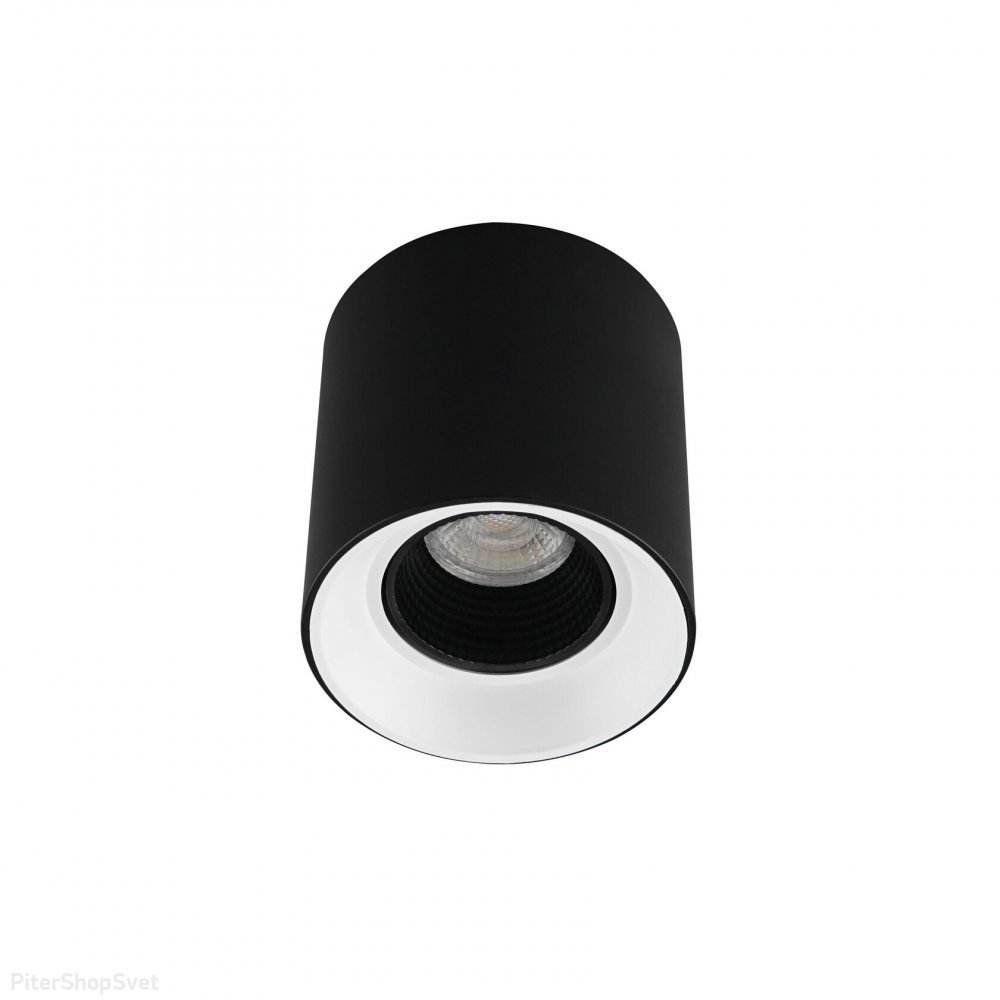 Чёрно-белый накладной потолочный светильник цилиндр DK3090-BW+BK