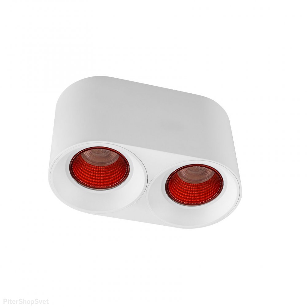 Бело-красный двойной накладной потолочный светильник «DK3040» DK3096-WH+RD