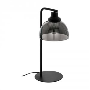 Чёрная настольная лампа с дымчатым стеклом «BELESER»