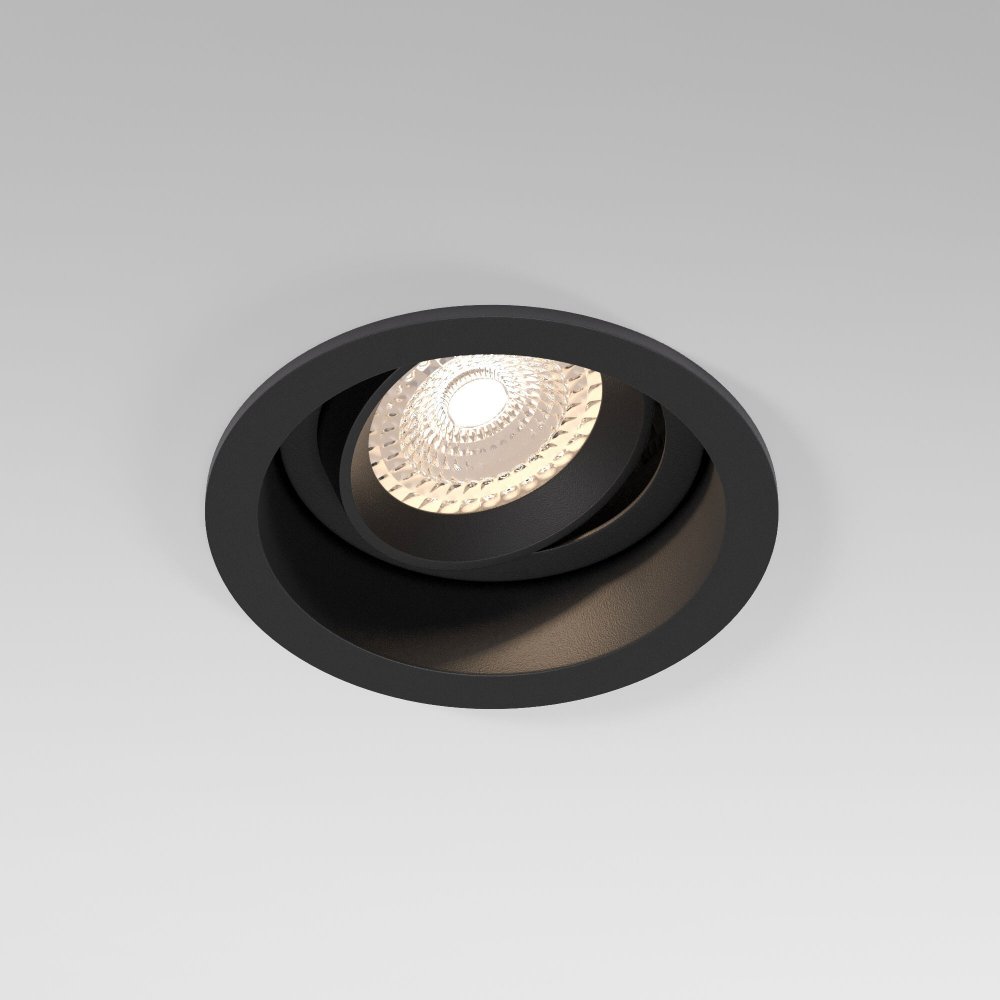 Чёрный встраиваемый круглый поворотный светильник «Tune» 25014/01 чёрный