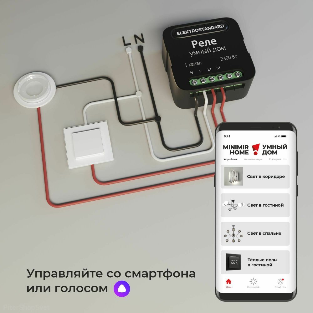 Умное одноканальное реле 76006/00 (Elektrostandard, a059324)