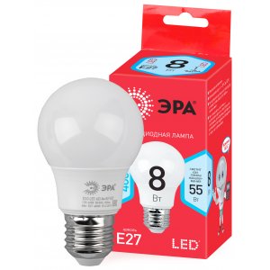 Лампочка светодиодная Е27 8Вт 4000К груша белая «ECO LED A55»