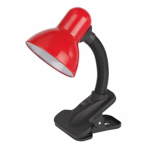 Красно-чёрная гибкая настольная лампа на прищепке «N-212»