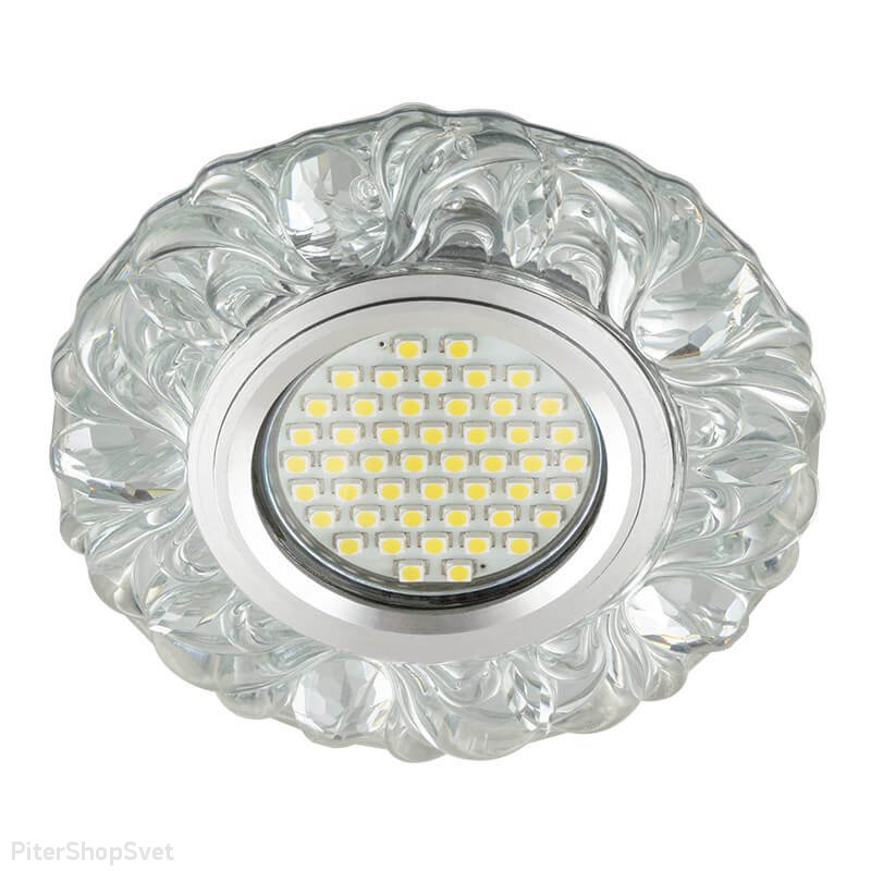 Встраиваемый светильник с LED подсветкой «Luciole 136» DLS-L136 Gu5.3 Glassy/Clear