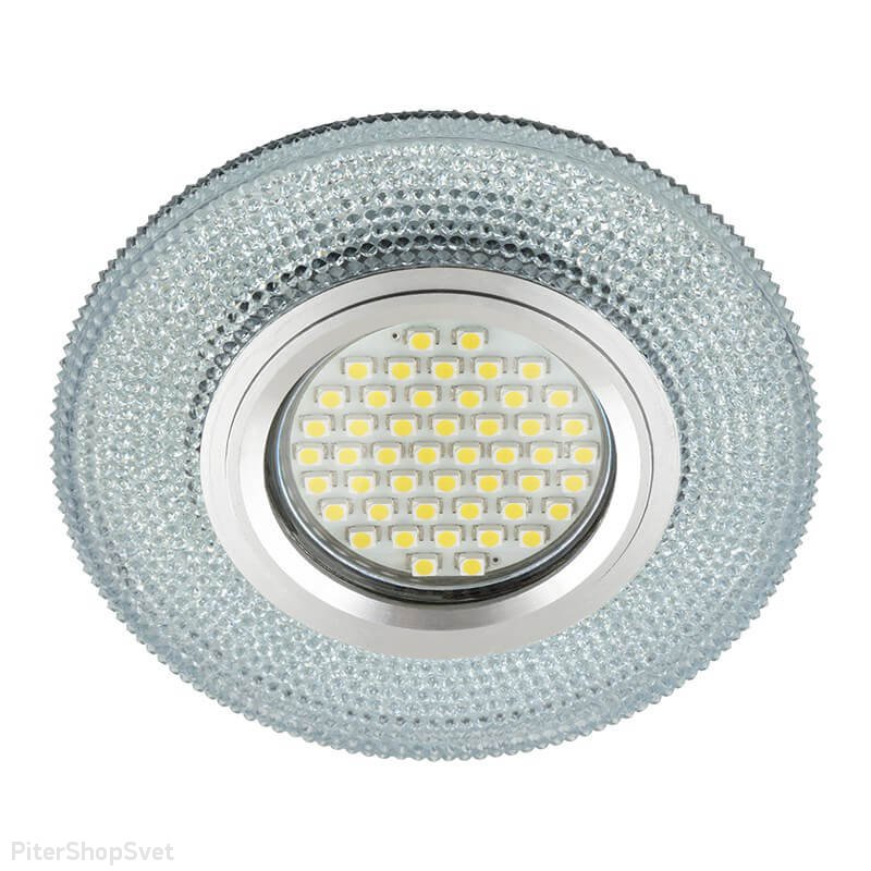 Встраиваемый светильник с LED подсветкой «Luciole 142» DLS-L142 Gu5.3 Glassy/Clear