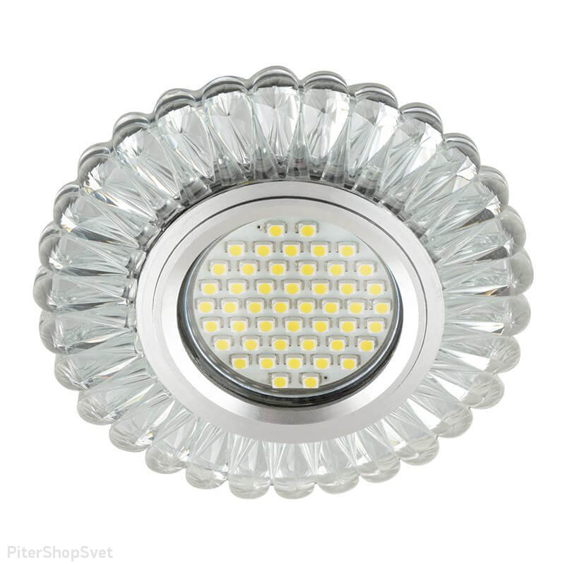 Встраиваемый светильник с LED подсветкой «Luciole 145» DLS-L145 Gu5.3 Glassy/Clear