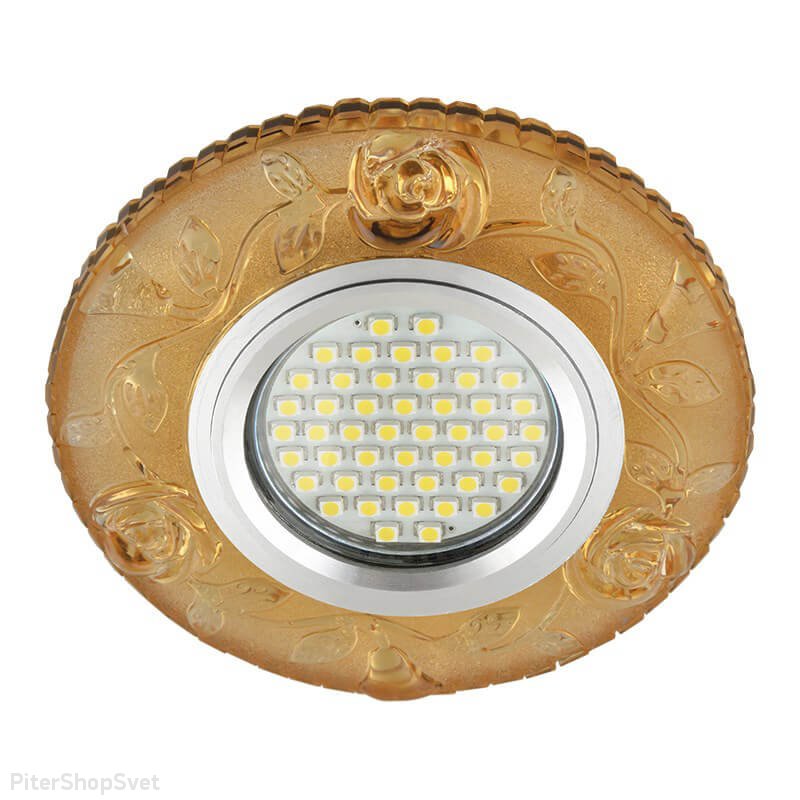 Встраиваемый светильник с LED подсветкой «Luciole 150» DLS-L150 Gu5.3 Glassy/Yellow