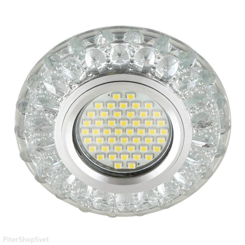 Встраиваемый светильник с LED подсветкой «Luciole 151» DLS-L151 Gu5.3 Glassy/Clear