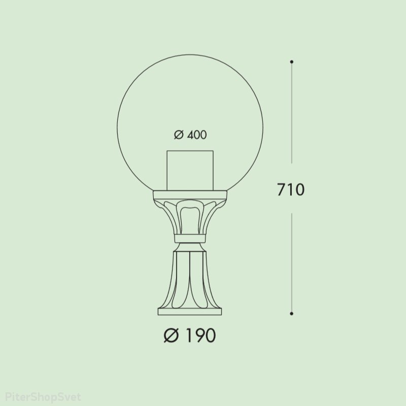Столбик с плафоном в форме шара «GLOBO 400 LOT» G40.113.000.WYE27