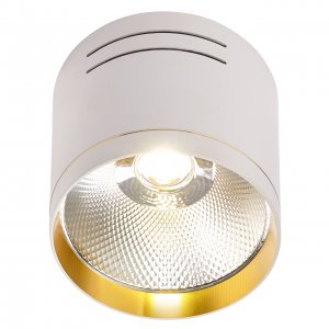 Бело-золотой накладной потолочный светильник цилиндр 15Вт 4200К