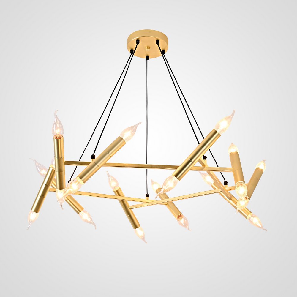 Подвесная люстра кольцо со свечами «Jonathan Browning Le Pentagone Chandelier 20 Light» 123487-22