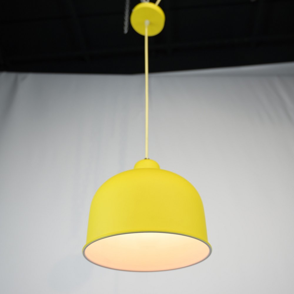 Жёлтый купольный подвесной светильник из металла «Grain Pendant Lamp Yellow» 178315-26