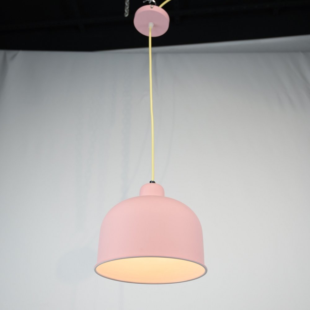 Розовый купольный подвесной светильник из металла «Grain Pendant Lamp Pink» 178316-26