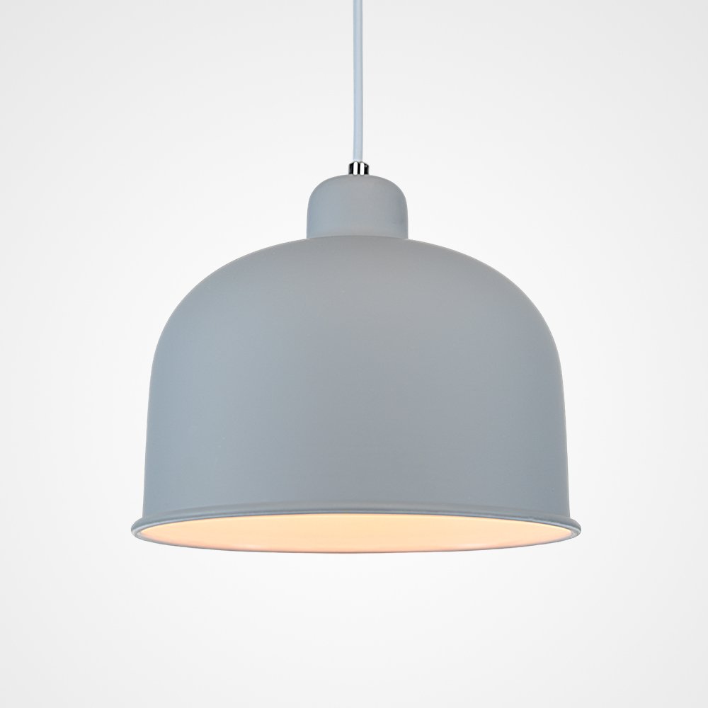 Серый купольный подвесной светильник из металла «Grain Pendant Lamp Gray» 178318-26