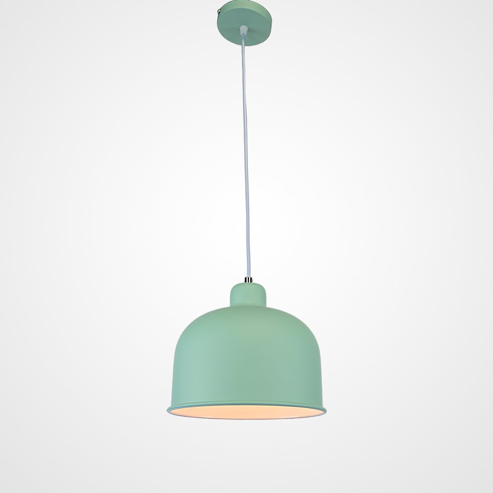 Зелёный купольный подвесной светильник из металла «Grain Pendant Lamp Green» 178320-26