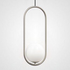 Подвесной светильник шар в овале «Matthew Mccormick Hoop Silver Mila Pendant»