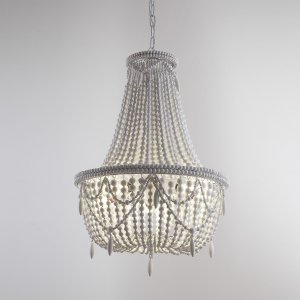 Люстра подвесная «Rh Anselme White Wood Large Chandelier»