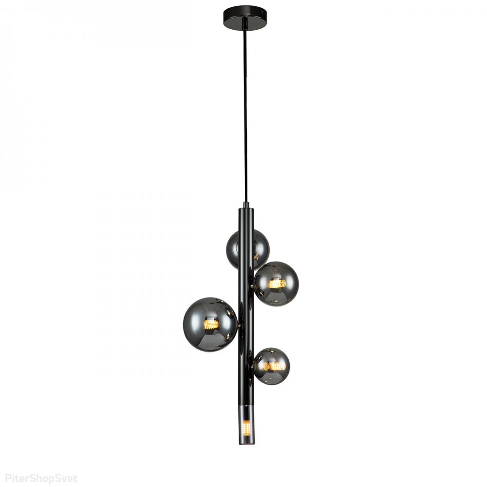 Чёрный подвесной светильник с шарами «11026/5P Black Canto» V000238