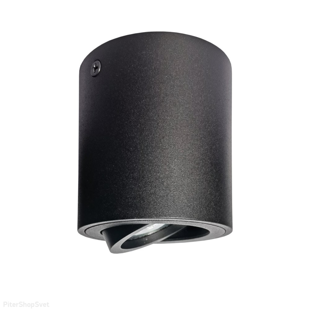 Чёрный накладной потолочный светильник цилиндр с поворотной лампой «Binoco» 052007