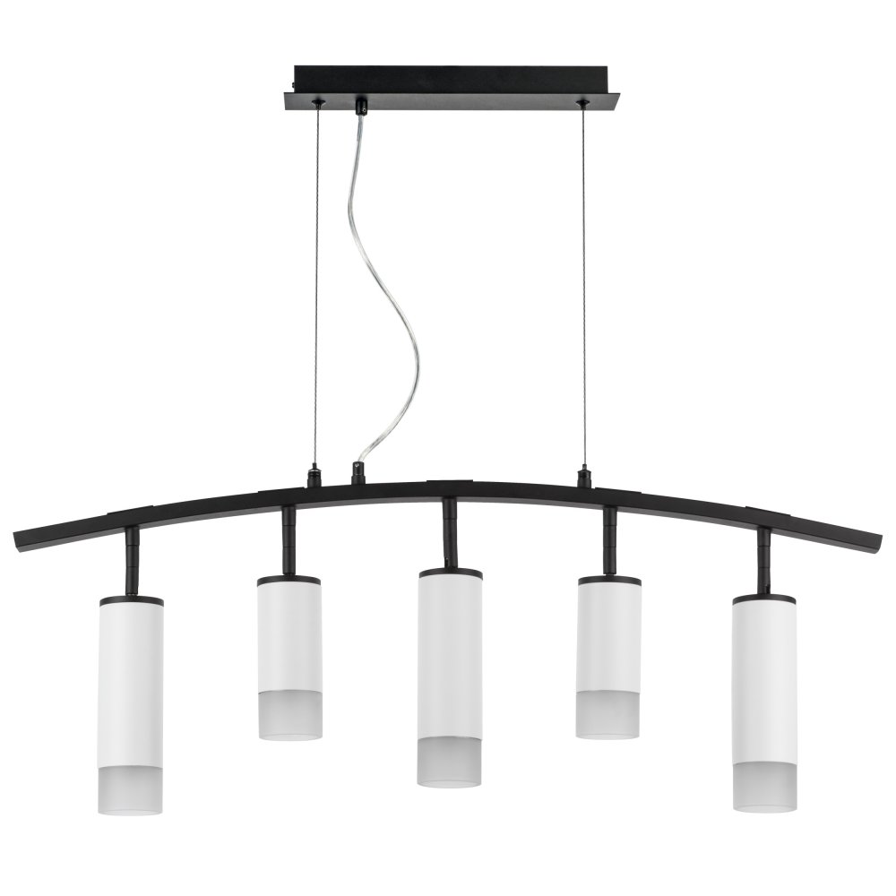 Чёрный длинный подвесной светильник с белыми спотами «Rullo» LR7353628631
