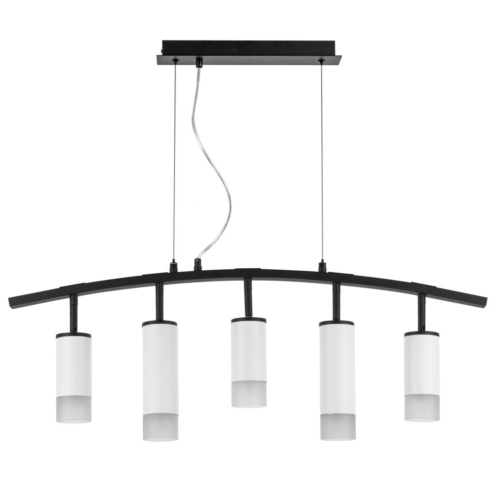 Чёрный длинный подвесной светильник с белыми спотами «Rullo» LR7353638621