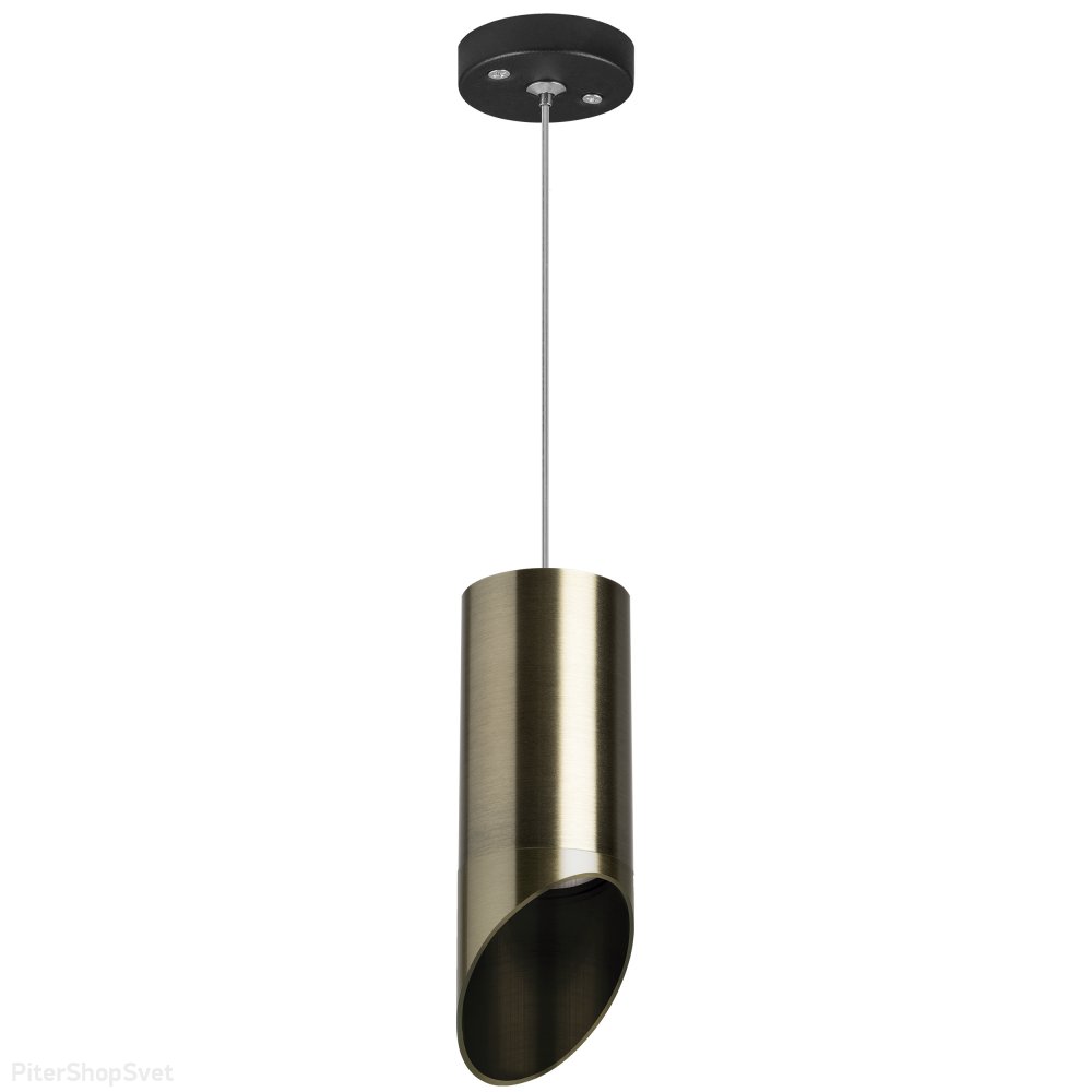 Подвесной светильник срезанный цилиндр, чёрный/бронзовый «Rullo» RP431431