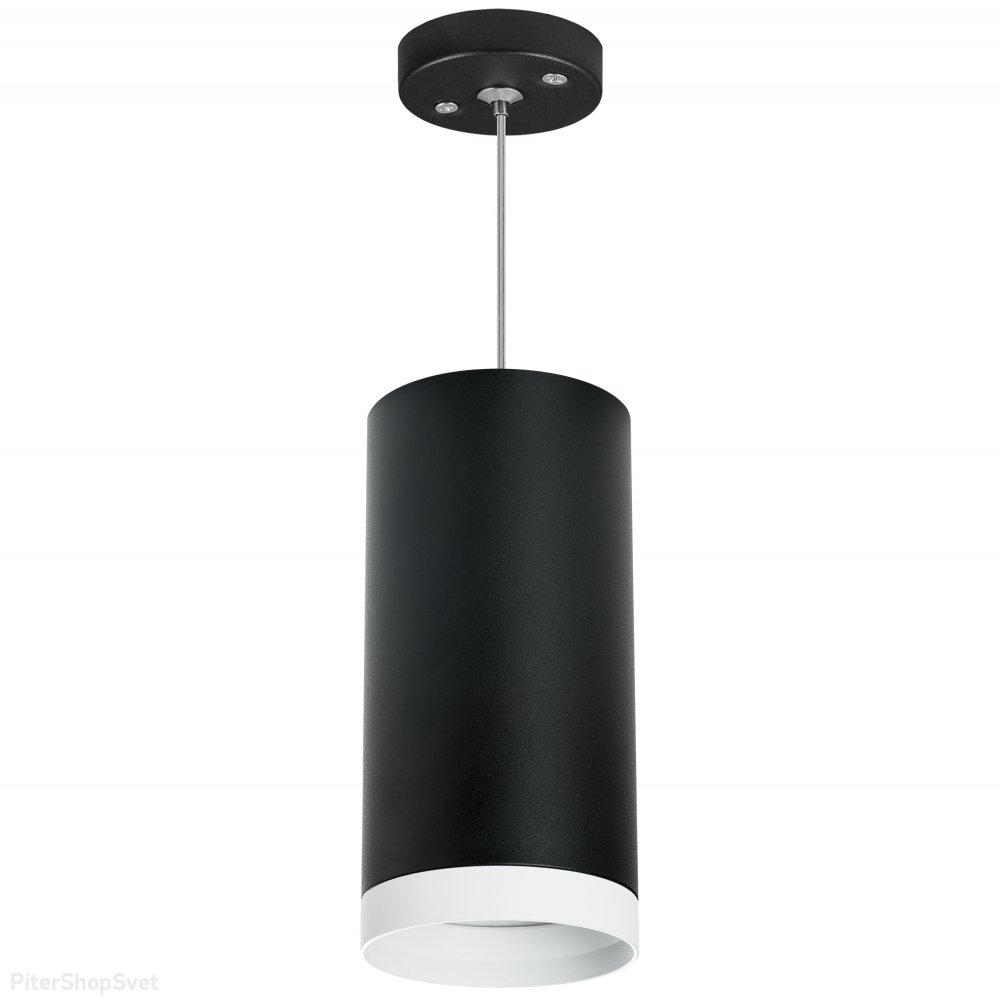 Подвесной светильник цилиндр, чёрный/белый «Rullo» RP64873486