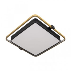 Квадратный потолочный светильник 48Вт 4000К чёрный/золотой «Mike»