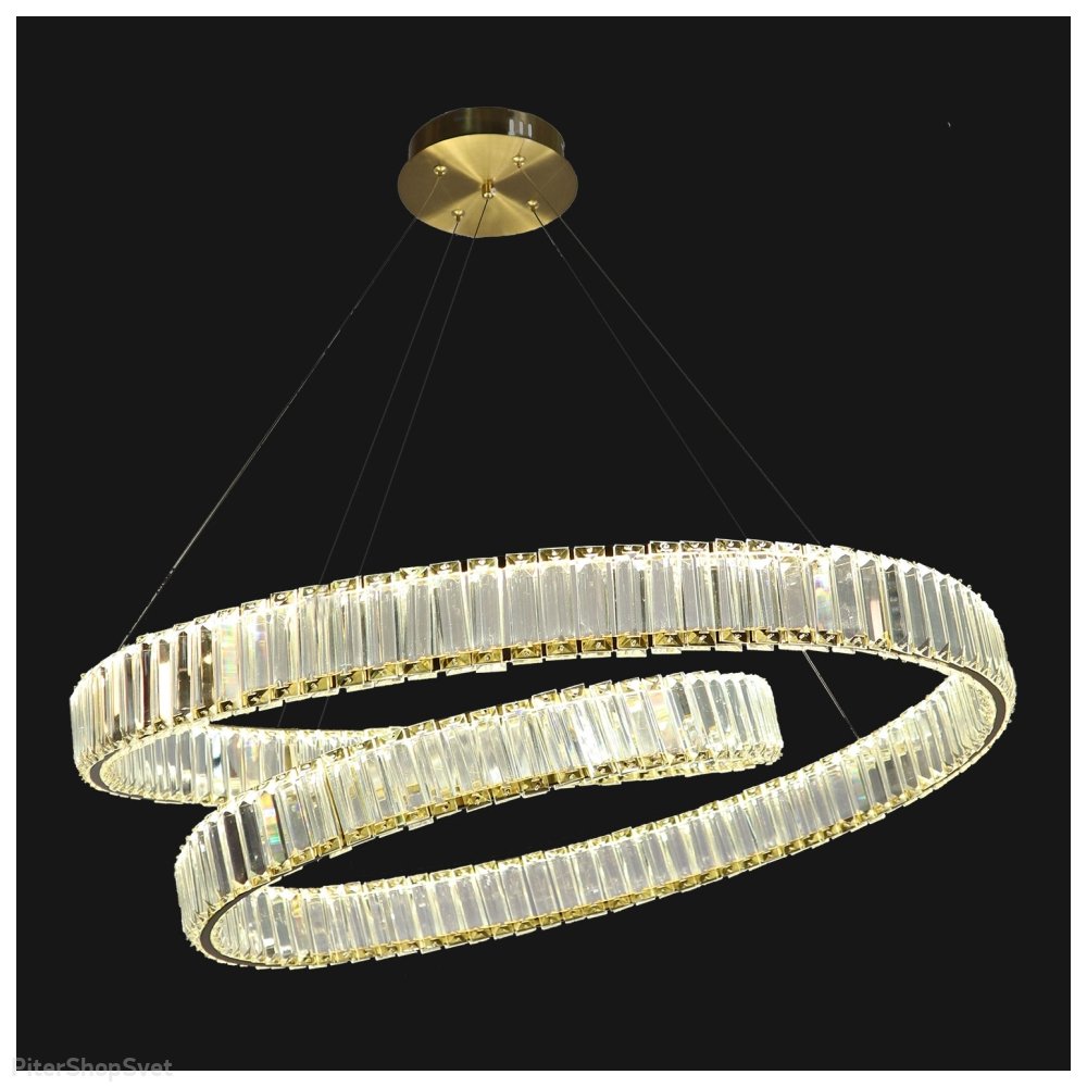 Золотая подвесная люстра кристальное кольцо 78Вт 4000К «CENTENNIAL» LSP-7024
