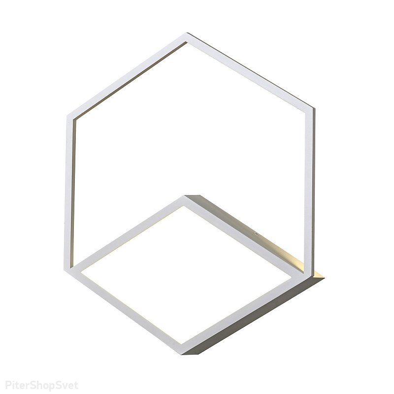 Белый шестиугольный настенный светильник подсветка 33,5Вт 3000К «KUBICK» 7594