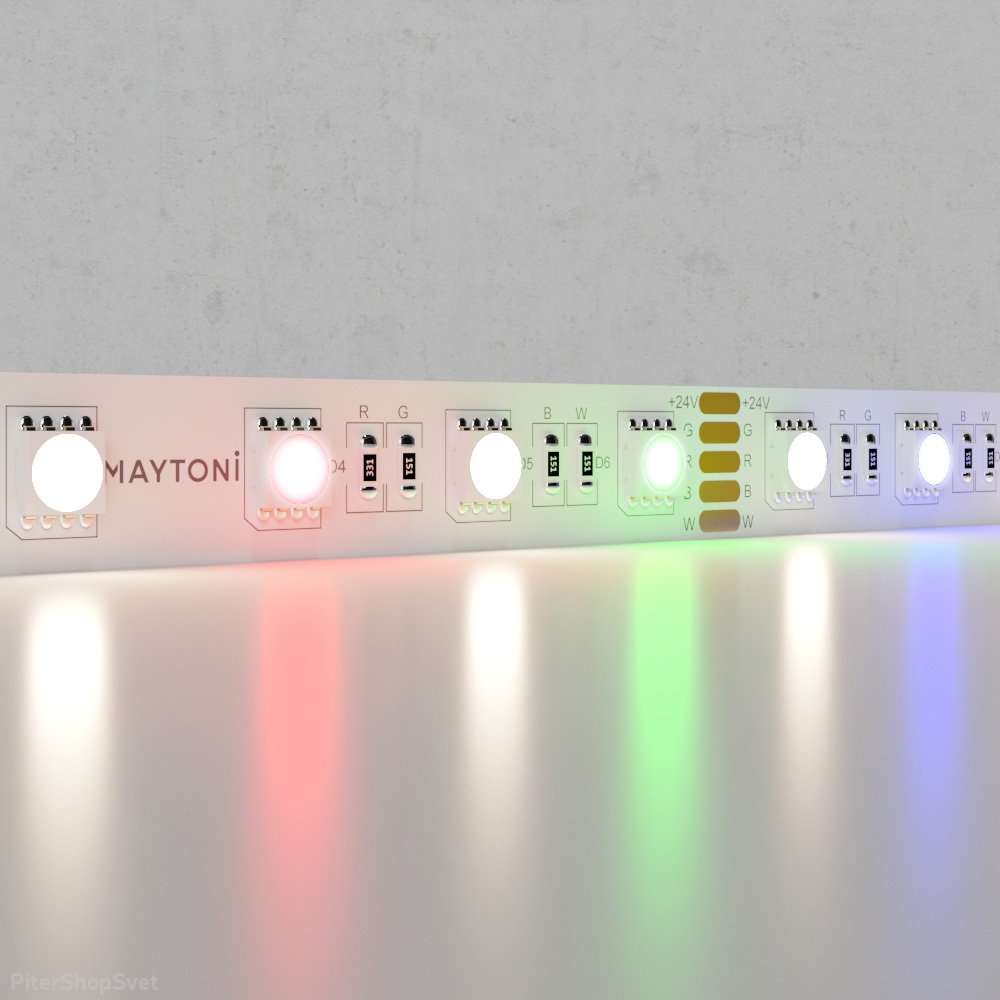 5м светодиодная лента 24В 19.2Вт/м RGBW 4000K «Led strip» 10180