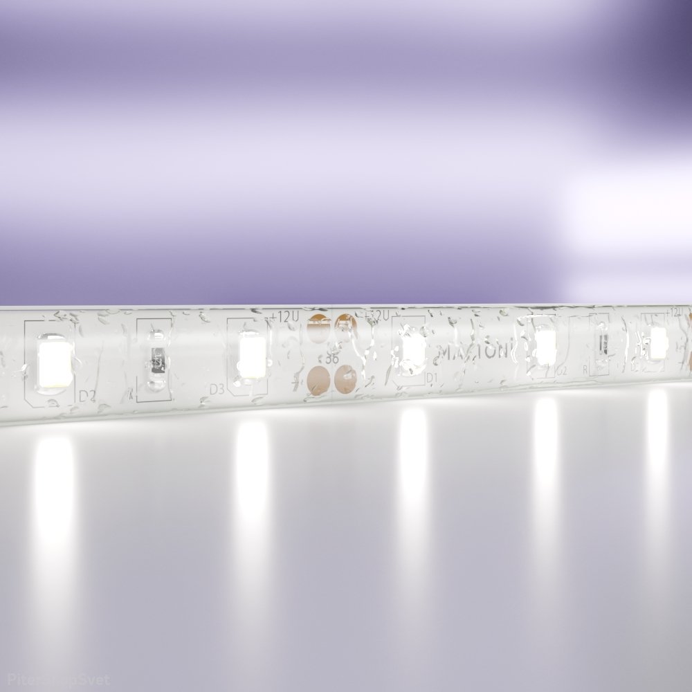 5м влагозащищённая IP65 светодиодная лента 12В 7.2Вт/м 6000K «Led strip» 20006