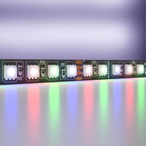 5м светодиодная RGB лента 24В 21Вт/м на чёрной плате «Led strip»