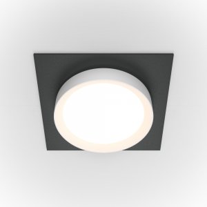 Квадратный встраиваемый светильник чёрно-белый «Hoop»