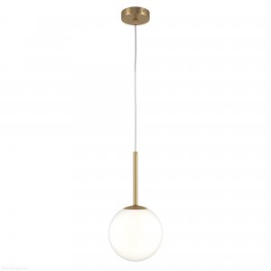 Подвесной светильник золотого цвета с белым шаром Ø18см «Basic form»