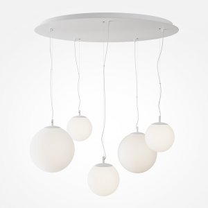 Подвесные светильники шар на овальном основании, белый «Basic form»
