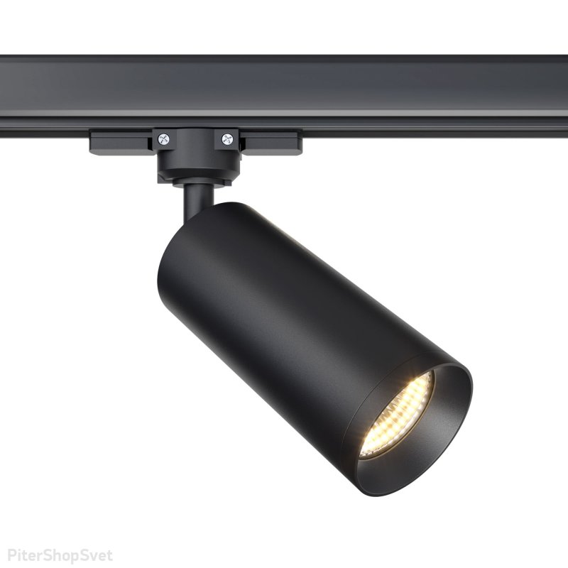 Чёрный трёхфазный трековый светильник «Focus» TR028-3-GU10-B