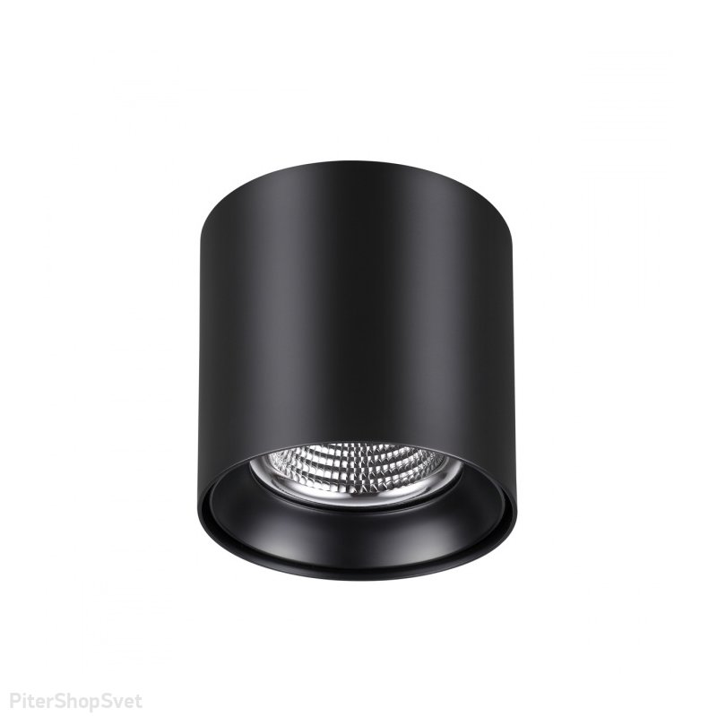 Чёрный накладной потолочный светильник цилиндр 10Вт 4000К «RECTE» 358473
