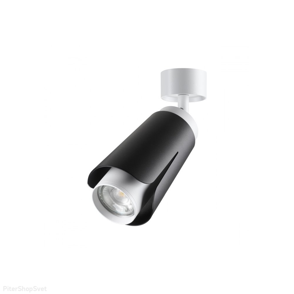 Бело-чёрный накладной поворотный светильник тюльпан «TULIP» 370828