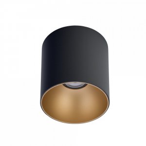 Чёрно-золотой накладной потолочный светильник цилиндр «Point Tone»