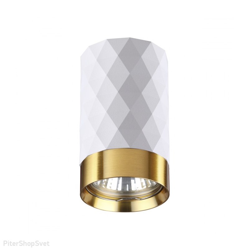 Бело-золотой накладной поворотный светильник цилиндр «AD ASTRUM» 4286/1C