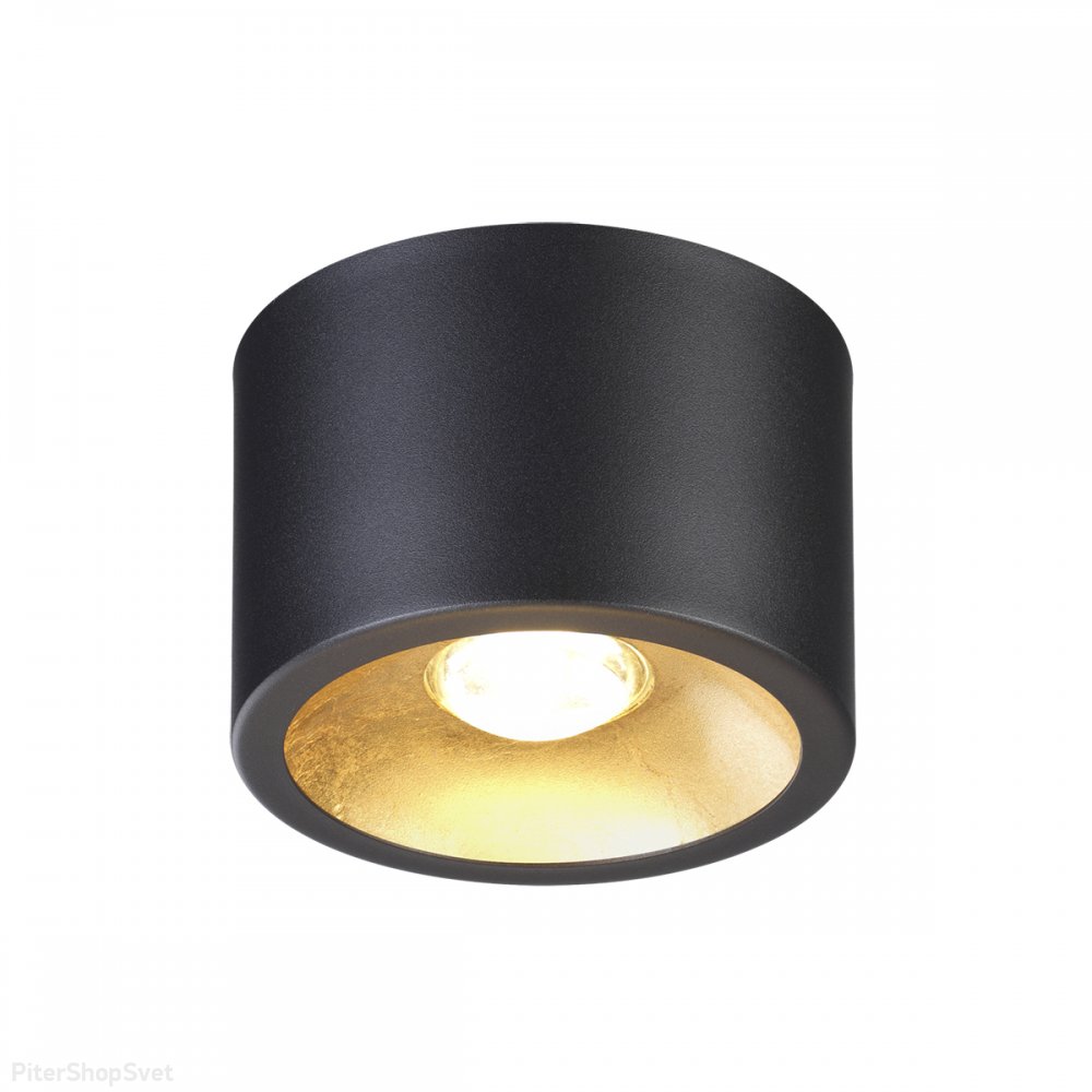 чёрный, золотой накладной потолочный светильник цилиндр «GLASGOW» 6669/1CL
